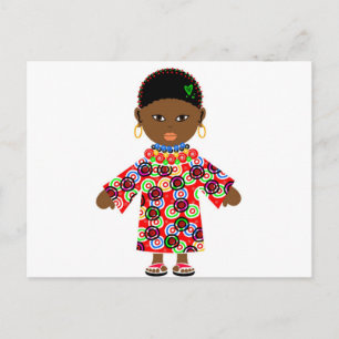 Cartão Postal Doll africana