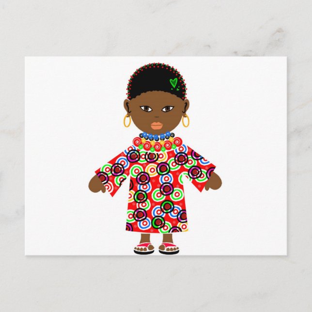 Cartão Postal Doll africana (Frente)