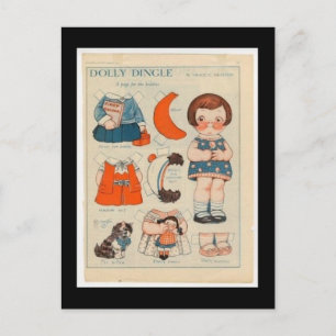 CARTÃO POSTAL DOLL DE PAPEL DOLLY DINGLE