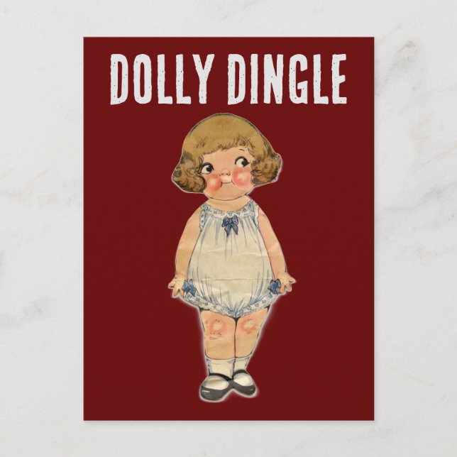 CARTÃO POSTAL DOLL DE PAPEL DOLLY DINGLE (Frente)