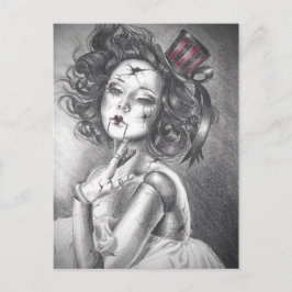 Cartão Postal Doll Postcard quebrada Boneca de Carnaval de Bonec