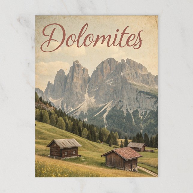 Cartão Postal Dolomitas Vintage: Picos Alpinos (Criador carregado)