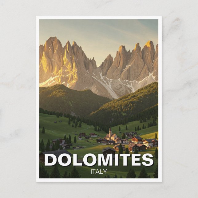 Cartão Postal Dolomites Itália Viagem (Frente)