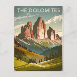 Cartão Postal Dolomites, Itália vintage