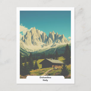 Cartão Postal Dolomites, Itália Vintage Alpino