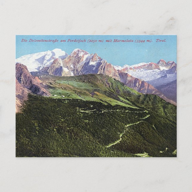 Cartão postal Dolomites Italiano Vintage (Frente)