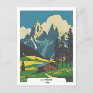 Cartão Postal Dolomites, Viagens vintage da Itália