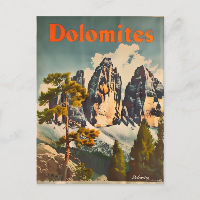 Cartão Postal Dolomites Vintage (Frente)