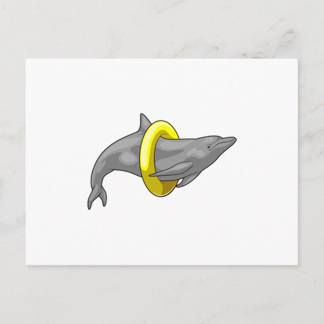 Cartão Postal Dolphin Natação Boia (Frente)