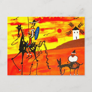 Cartão postal Dom Quixote 10,8 cm x 14,2 cm