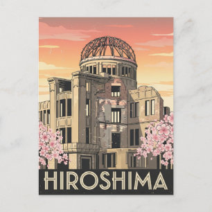Cartão Postal Dome da Paz de Hiroshima Japão Viagem Antiga