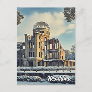 Cartão Postal Dome da Paz de Hiroshima no Inverno Japão Viagem