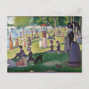 Cartão Postal Domingo à tarde Seurat Neo Impressionista