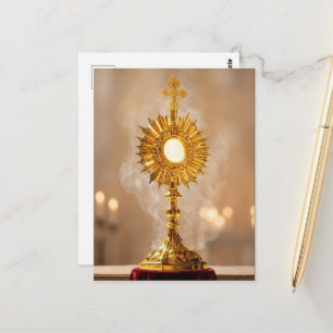 Cartão Postal Domingo de Corpus Christi Custódia Eucaristia 