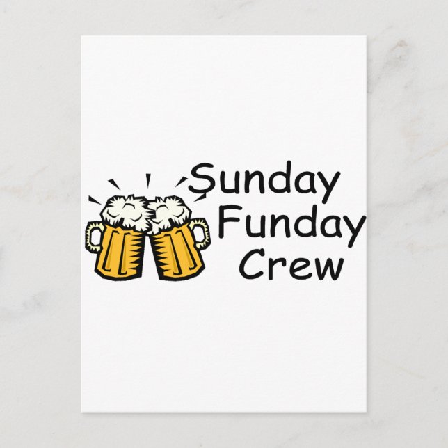Cartão Postal Domingo Funday Crew Beer (Frente)