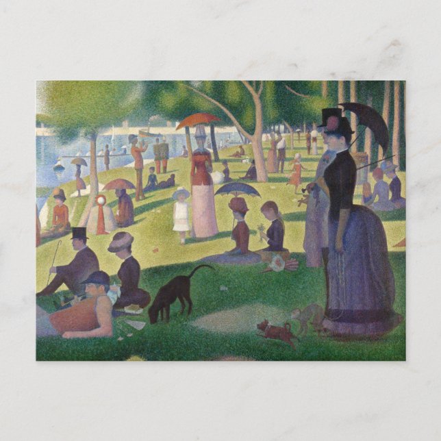 Cartão Postal Domingo na pintura de La Grande Jatte Seurat (Frente)