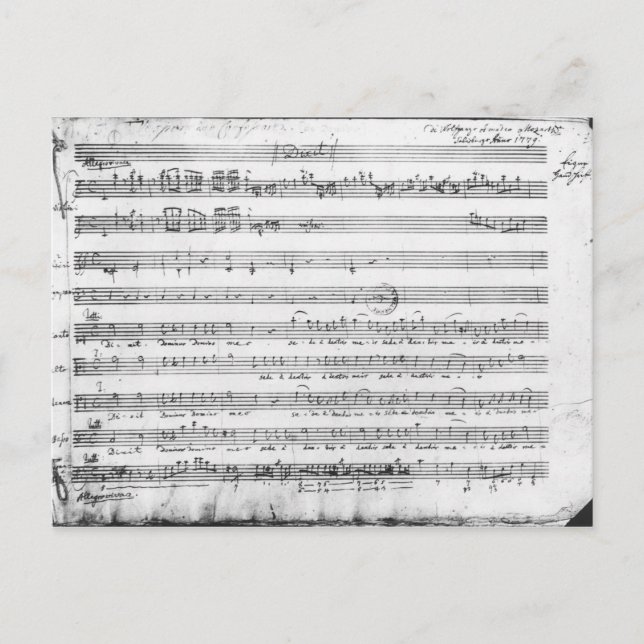 Cartão Postal Domingo Vespers, 1779 (Frente)