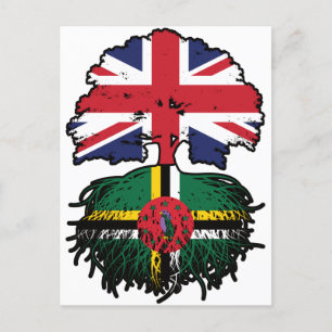 Cartão Postal Dominica British Tree Roots Flag