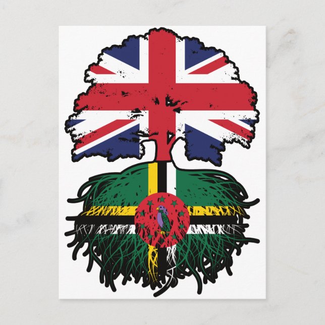 Cartão Postal Dominica British Tree Roots Flag (Frente)