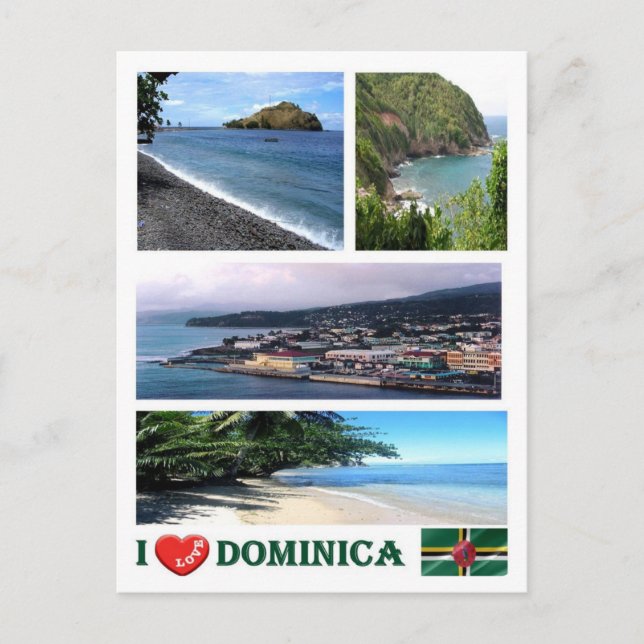 Cartão Postal Dominica - Eu Amo - (Frente)