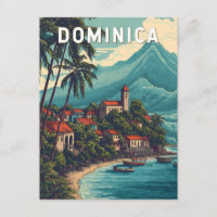 Dominica Illustration Viagem Art Vintage