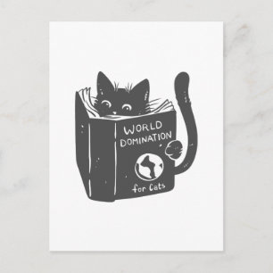 Cartão Postal Domínio do mundo do gato para gatos - Escolha a c