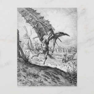 Cartão Postal Don Quixote e os Windmills