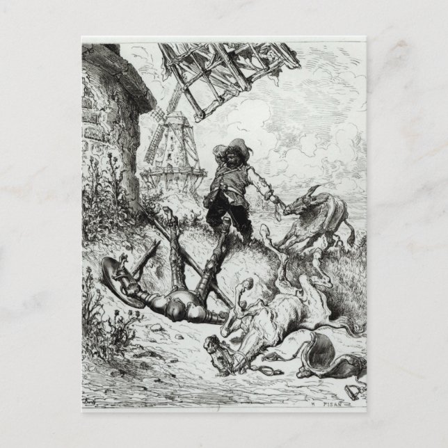 Cartão Postal Don Quixote e os Windmills (Frente)