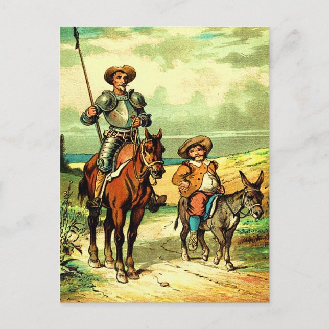 Cartão Postal Don Quixote e Sancho Panza (Frente)