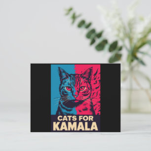 Cartão Postal Dona de Gato sem Filhos está votando em Kamala Har