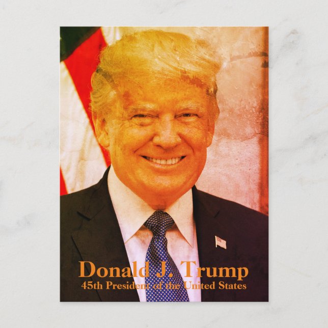 Cartão Postal Donald J. Trump, 45º presidente dos Estados Unidos (Frente)