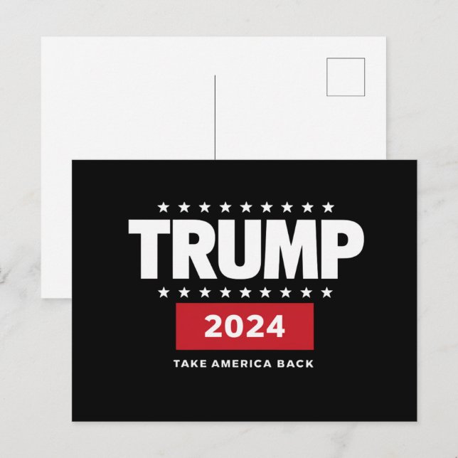 Cartão Postal Donald Trump 2024 Retire a Eleição Americana (Frente/Verso)