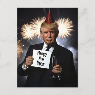 Cartão Postal Donald Trump celebra o Ano Novo em Estilo