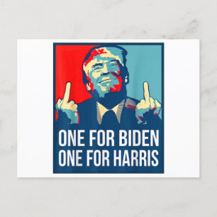 Cartão Postal Donald Trump Dedo Médio Biden Harris América Re
