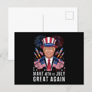 Cartão Postal Donald Trump Faz Excelente De 4 De Julho Novamente