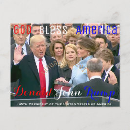Cartão Postal Donald Trump fazendo seu juramento de escritório e
