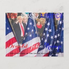 Cartão Postal Donald Trump fazendo seu juramento de escritório e