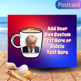 Cartão Postal Donald Trump Mug Memória Personalizada Vermelho e 