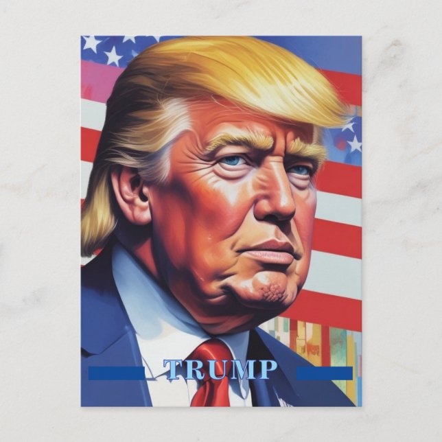 Cartão Postal Donald Trump Pop Art (Frente)