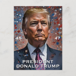 Cartão Postal Donald Trump Presidente Modern Retrato