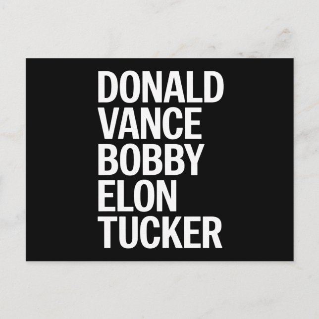 Cartão Postal Donald Vance Bobby Elon & Tucker (Frente)