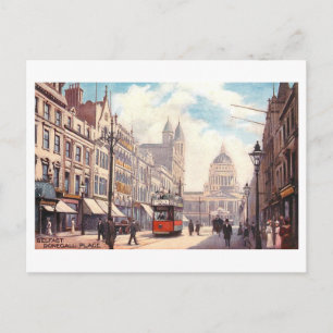 Cartão Postal Donegall Place Antiga em Belfast, Irlanda,
