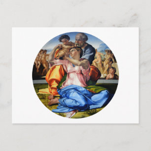 Cartão Postal Doni Tondo, Doni Madona, Michelangelo, 1507