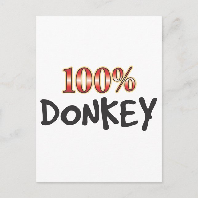 Cartão Postal Donkey 100% (Frente)