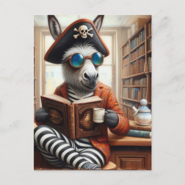 Cartão Postal Donkey com café (Frente)