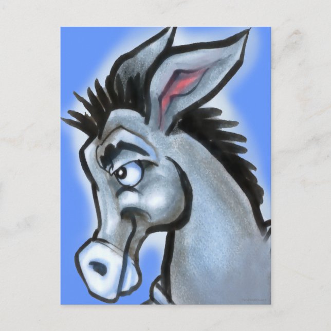 Cartão Postal Donkey Democrático (Frente)