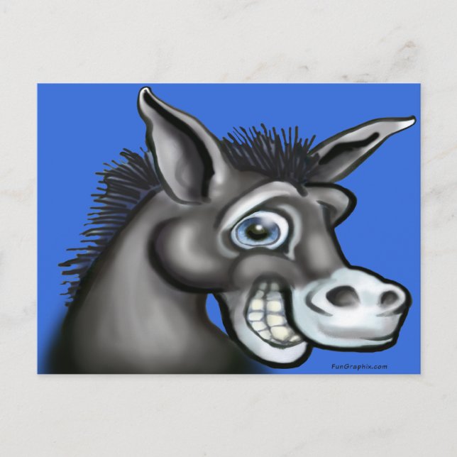 Cartão Postal Donkey Democrático (Frente)