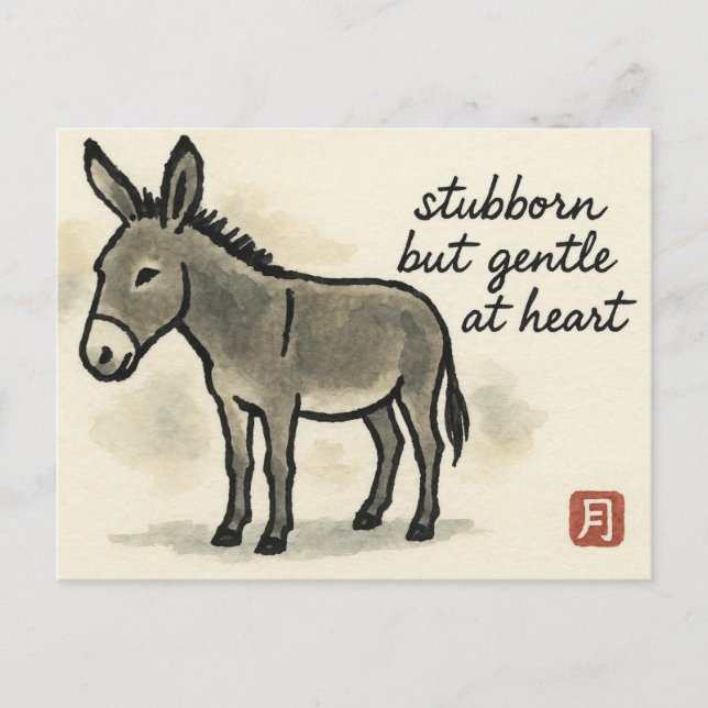 Cartão Postal Donkey Etegami Postcard (Frente)