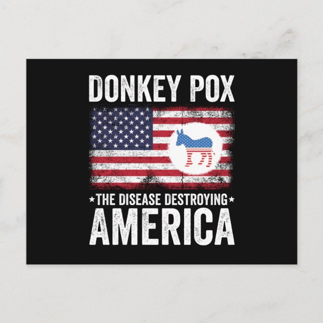 Cartão Postal Donkey Pox The Disease Destroying America (Frente)