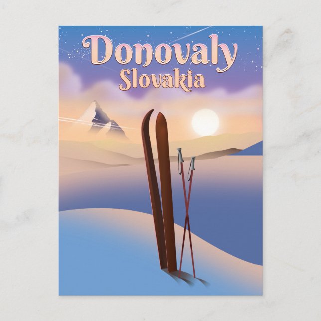 Cartão Postal Donovaly Slovakia Ski poster. (Frente)